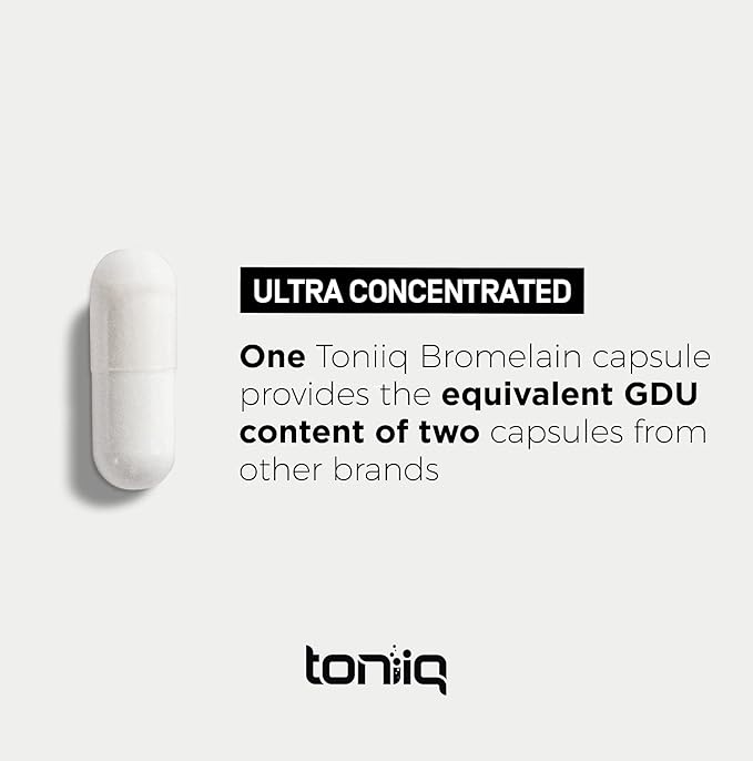 Ultra High Strength Bromelain 1000mg - 3600 GDU/Gram - Highly Concentrated and Bioavailable - Third-Party Tested Formula - 90 Vegetarian Capsules - 45 Servings Per Container - Bromelain Supplement