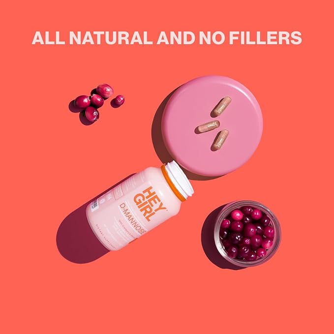 D Mannose Capsules - Fast-Acting UTI Supplement - Cleanse & Flush Impurities - with Natural D-Mannose Powder, Cranberry, Hibiscus & Dandelion - Alternative to Cranberry for Women, 60 Capsules