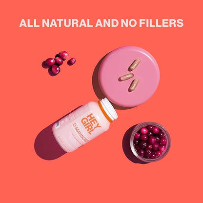 D Mannose Capsules - Fast-Acting UTI Supplement - Cleanse & Flush Impurities - with Natural D-Mannose Powder, Cranberry, Hibiscus & Dandelion - Alternative to Cranberry for Women, 60 Capsules