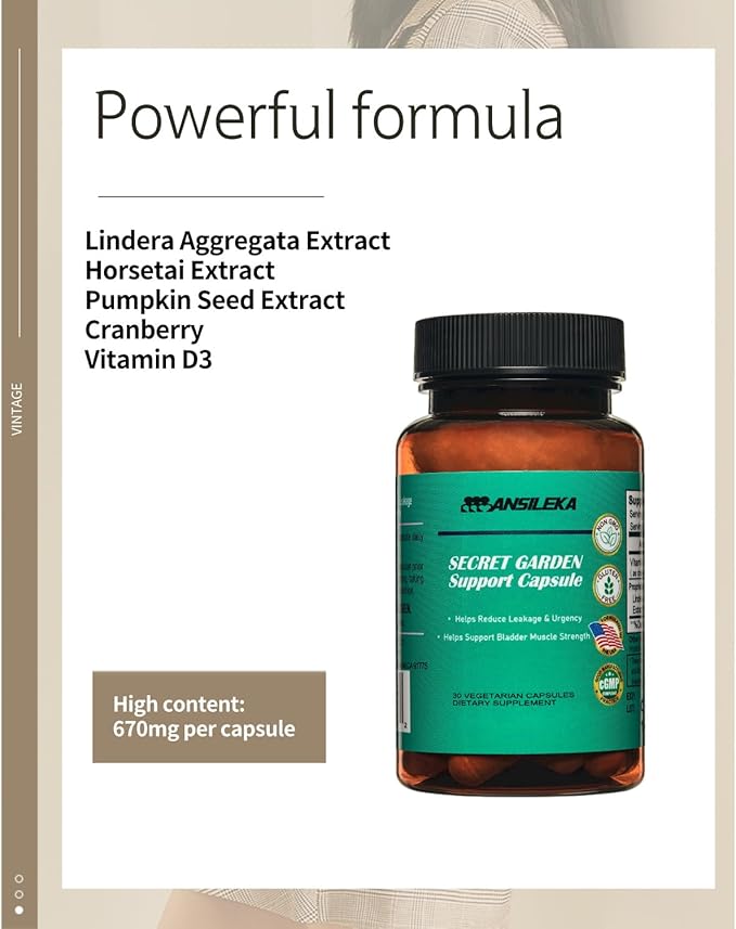 Bladder Control Supplement,Urinary Tract Support,Helps Relieve Urinary Urgency, Reduce leaks, and Decrease Bathroom Visits,Super Formula,one Capsule a Day,30-Day Supply