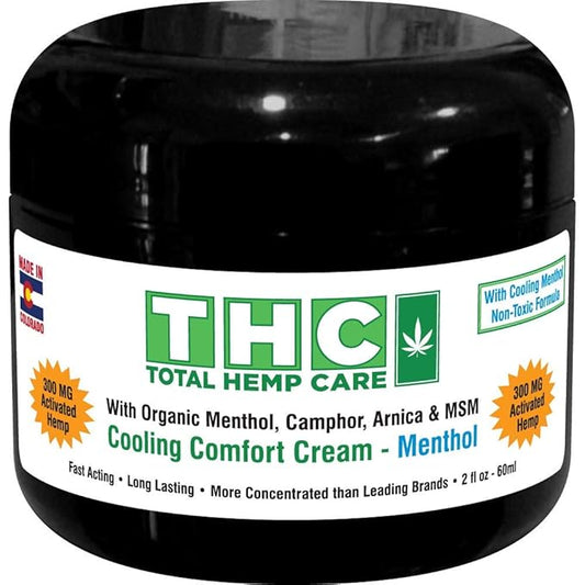 Organic Hemp Cream All Purpose Cooling Comfort with Activated Hemp, MSM, Arnica, Turmeric, Boswellia, Menthol and Aloe Vera | 300mg (2oz)