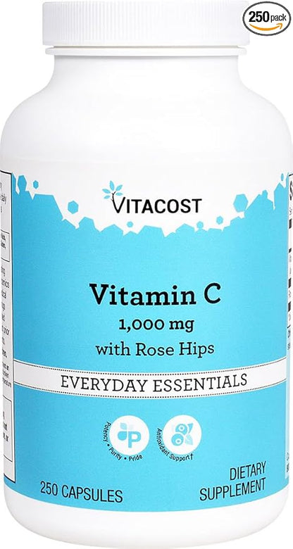 Vitacost Vitamin C with Rose Hips - 1000 mg - 250 Capsules