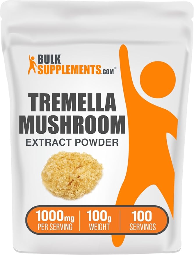 BulkSupplements.com Tremella Mushroom Extract - Tremella Fuciformis Extract, Mushroom Supplement - Vegan & Gluten Free, 1g per Serving, 100g (3.5 oz) (Pack of 1)