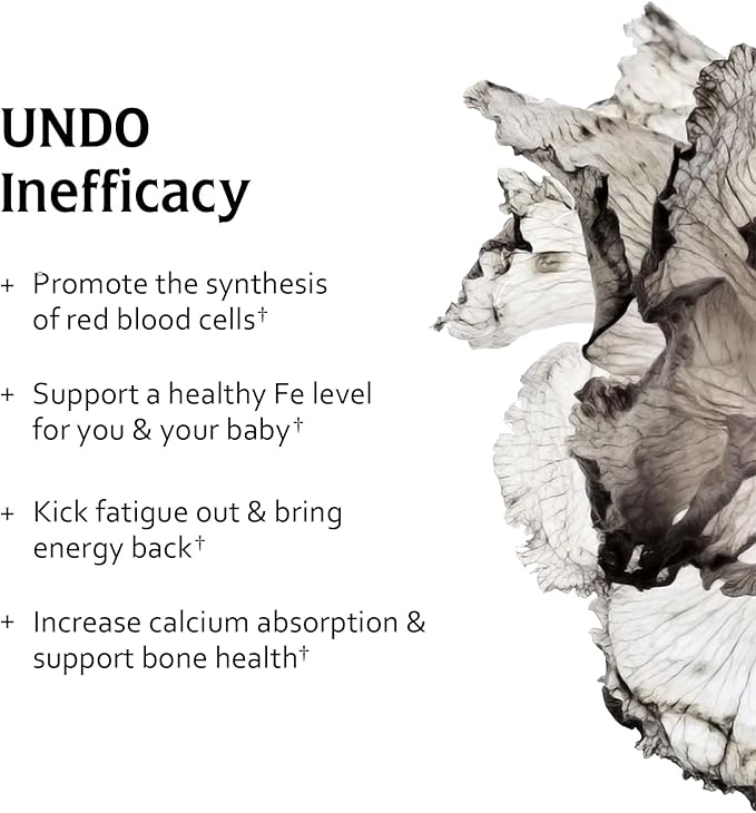 Iron Supplement, Ferrous Bisglycinate, Gentle, with Vitamin C as L-Calcium Ascorbate, During Pregnancy by Undone by Nature, 100% Daily Value, Blood Builder, 60 Vegan Caps