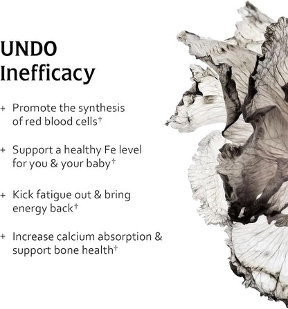 Iron Supplement, Ferrous Bisglycinate, Gentle, with Vitamin C as L-Calcium Ascorbate, During Pregnancy by Undone by Nature, 100% Daily Value, Blood Builder, 60 Vegan Caps