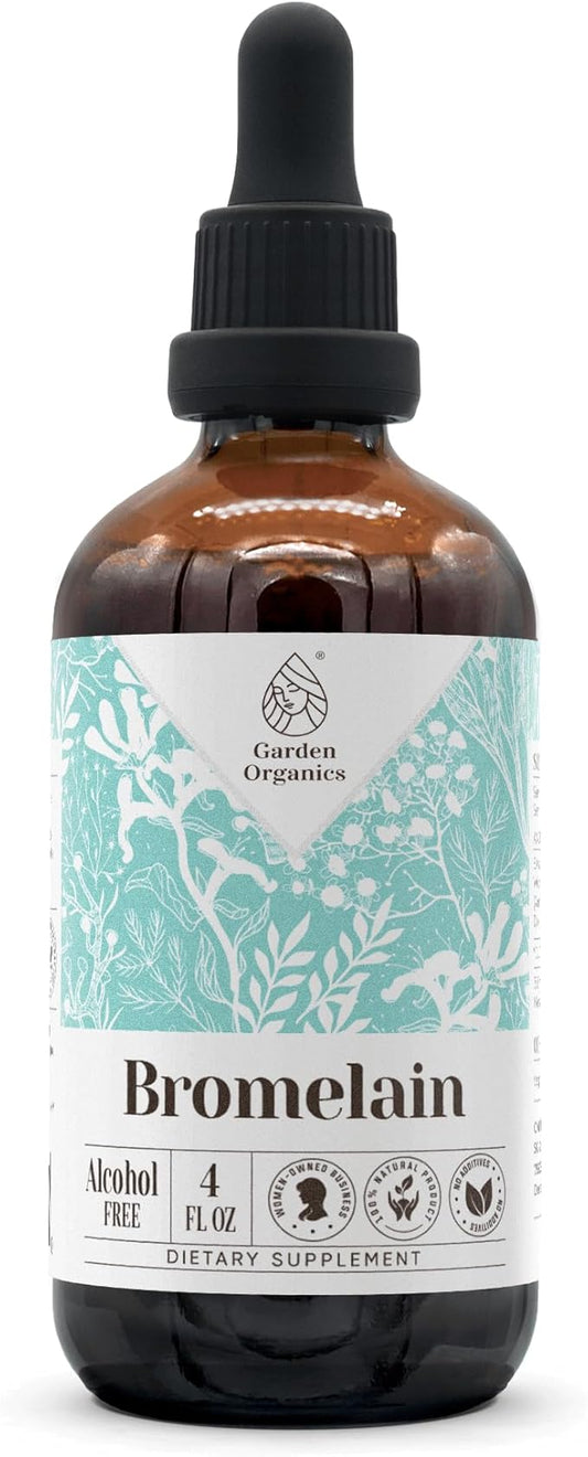 Bromelain Alcohol-Free Natural Tincture Extract, Immune System Booster, Liquid Drops Made from 100% Wildcrafted Bromelain, Pineapple (Ananas comosus) Dried Stem and Fruit (4 fl oz)