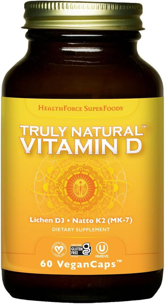 HealthForce SuperFoods Truly Natural Vitamin D - 60 Vegan Capsules