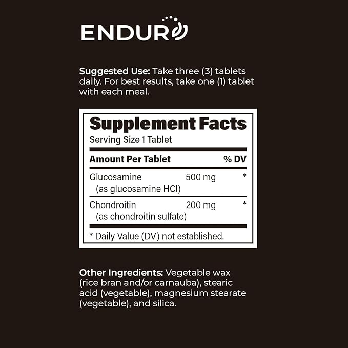 EPC ENDURANCE PRODUCTS COMPANY ENDUR-Flex Sustained Release - 500mg Glucosamine & 200mg Chondroitin - 200 Tablets - Antioxidant - Supplement for Back, Knees, Hands