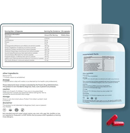 Mars Natural Surgemax Caps : Powered with Shilajit and Safed Musli | Natural Energy Booster | Strength,Stamina,Immunity - Pack of 1| 60 N