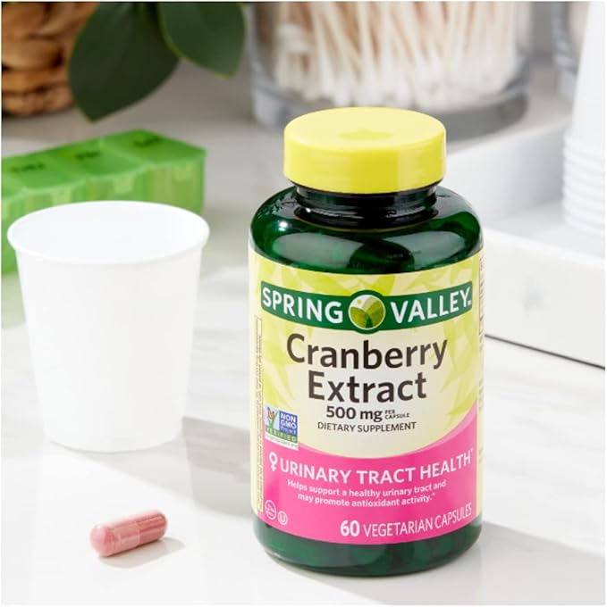 Spring Valley Cranberry Extract 500 mg - 60 Vegetarian Capsules + STS Sticker.