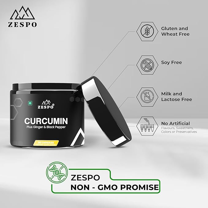 Curcumin Supplement 1105mg,with 95% Curcuminoids, Ginger & Piperine – Vegan, 90 Capsules