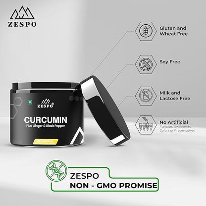 Curcumin Supplement 1105mg,with 95% Curcuminoids, Ginger & Piperine – Vegan, 90 Capsules