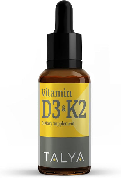 Vitamin D3 & K2 | Liquid Vitamin D3 with K2 Drops | 1000 IU | Immune Support - Helps Support Strong Bones & Healthy Heart | Non-GMO | Vegan | 60 Servings, 0.34 fl.oz