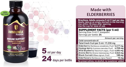 Immunia Fusion - Enhance Your Immune Support. A Powerful Formula Made with elderberries, elderflowers, and Blue Fruits Rich in polyphenols. A Concentrated antioxidant Formula. (3-Pack)