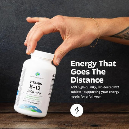 Earth's Splendor Wellness Bundle – Vitamin B12 Energy Support (1000mcg, 400 Tablets) & Melatonin 6mg Sleep Aid (60 Bilayer Tablets) – Gluten-Free, No Artificial Colors or Flavors