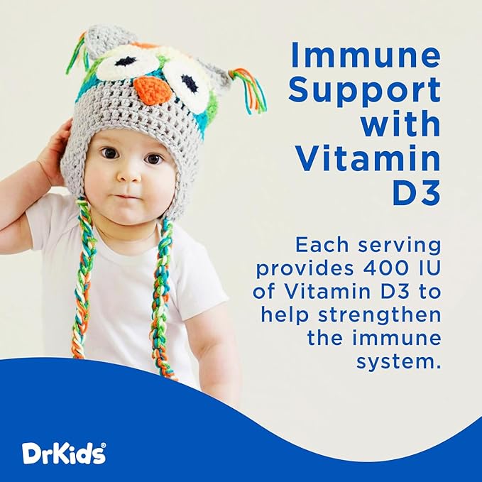 DrKids Probiotic Vitamin D Drops - Supports Infant & Child Gut Health, Helps Reduce Gas, Colic & Fussiness, Baby Probiotic Drops with Vitamin D3, Pediatrician Recommended, Unflavored, 15ml (Pack of 1)