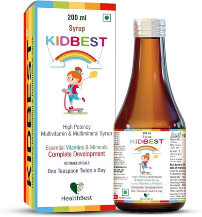 Kidbest Multivitamin Syrup for 3-13 Years Kids | 200ml