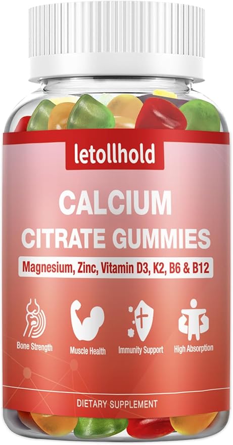 Fruit Medley Calcium Gummies Sugar-Free Vegan Calcium Supplement for Wellness