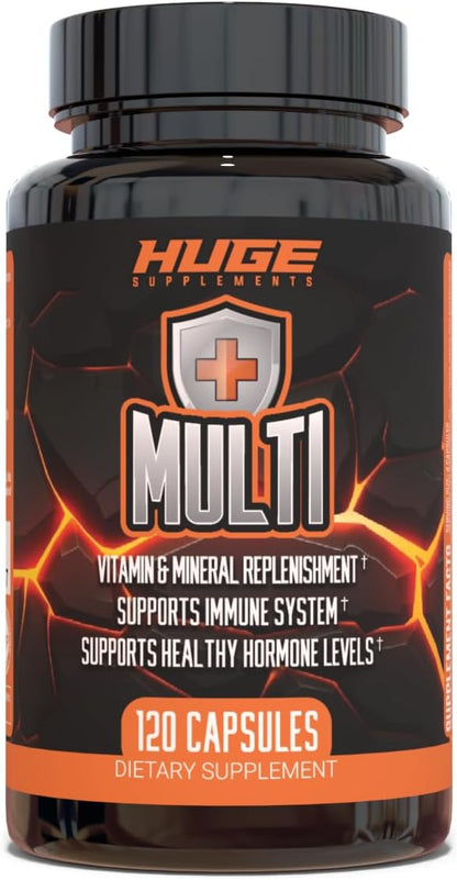 Huge Multi, Multivitamin for Men, High-Performance All-in-One Formula for Athletes & Bodybuilding, Vitamin & Mineral Replenishment, Supports Immune System & Healthy Hormone Levels (120 Capsules)