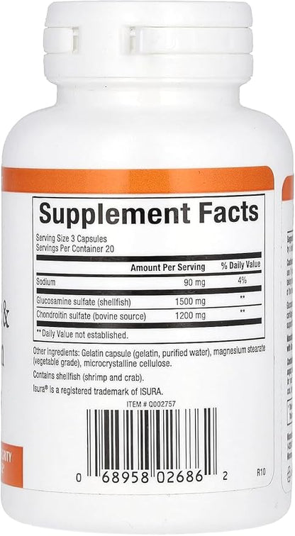 Natural Factors Glucosamine & Chondroitin, Supports Healthy Joints and Connective Tissue, 60 Capsules