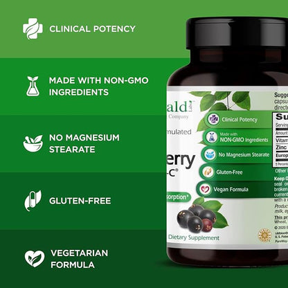 EMERALD LABS Bundle with Elderberry Plus (60 Veg Caps) & PureWay-C (90 Veg Caps) - Digestive & Immune Support with European Elderberry Extract, Vitamin C, Albion Chelated Zinc & R-Alpha Lipoic Acid*