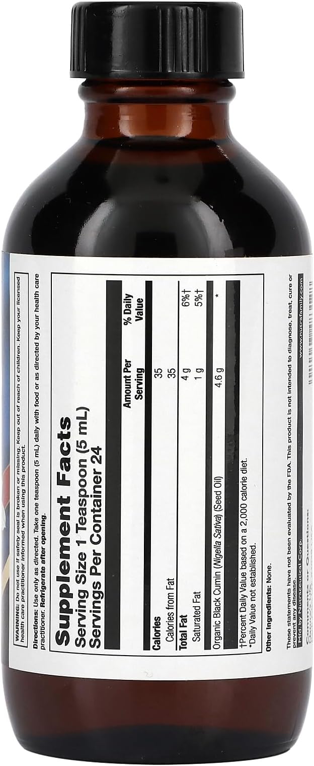 Natures Life Black Seed Oil, Cold-Pressed Black Cumin Seed Oil - Joint, Digestive Health, and Immune Support - Lab Verified, 60-Day Money-Back Guarantee - 23 Servings, 4 Fl. Oz.