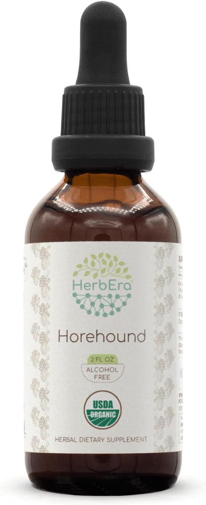 Horehound B60 USDA Organic Tincture | Alcohol-Free Extract, High-Potency Herbal Drops | Certified Organic Horehound (Marrubium vulgare) Dried Herb (2 oz)