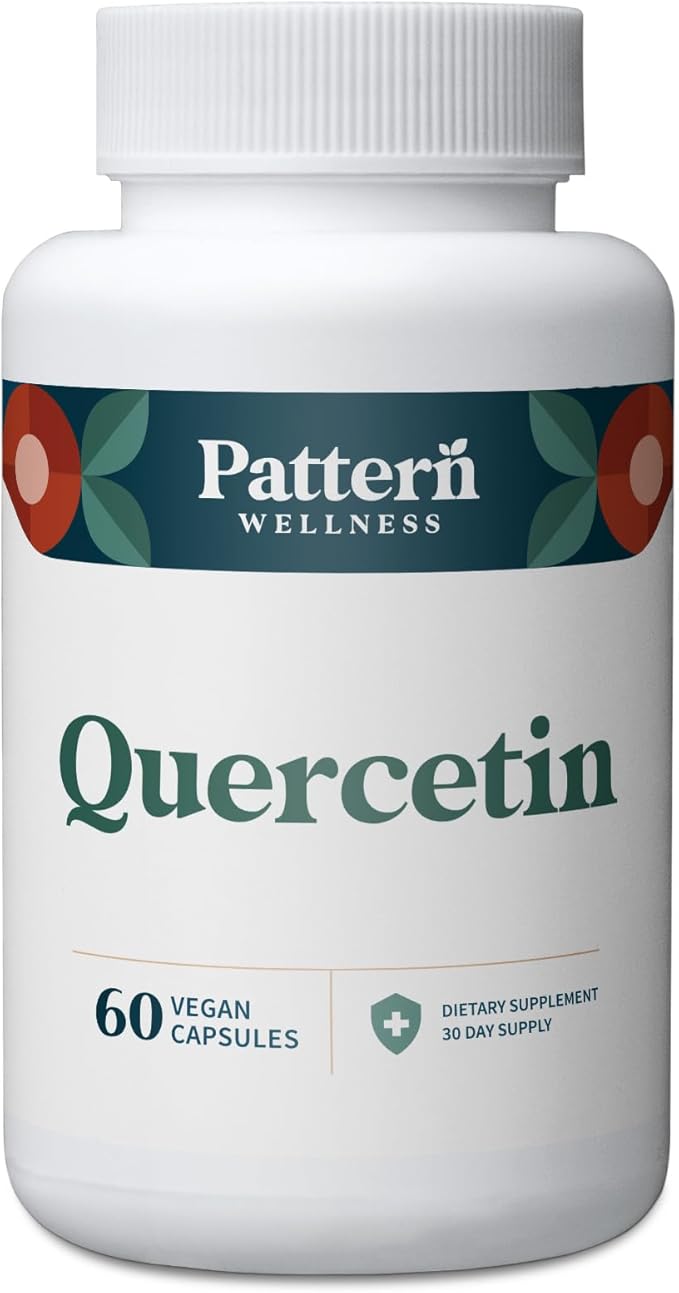 Pattern Wellness Quercetin Supplement with Bromelain - Immune Function & Cellular Health Support - Whole Body Health - Cardiovascular & Cholesterol Health - 60 Non-GMO Capsules