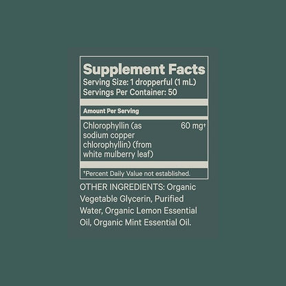 Juna Chlorophyll Liquid Drops, 3X Potency Concentration - Detox, Debloat, Cleanse, Internal Deodorant, Energy & Cellular Support Supplement - Fresh Minty Lemon Taste