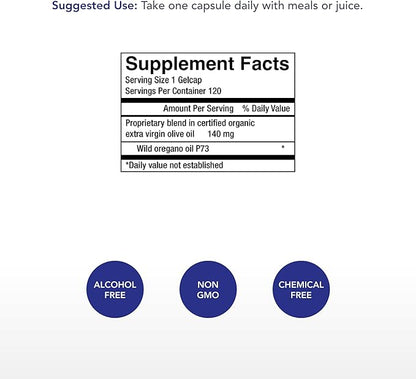 Physician's Strength Wild Oregano Gels Extra Strength - 120 Gelcaps - 100% Wild P73 Oil of Oregano - Non-GMO - 120 Servings