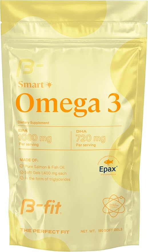 Fish Oil Omega 3 Supplements - 1800 mg Fatty Acids - 1080 mg EPA and 720 mg DHA - 180 Capsules from Norwegian Salmon & Cold-Water Fish - EPAX Patented - Odorless Softgel Capsules