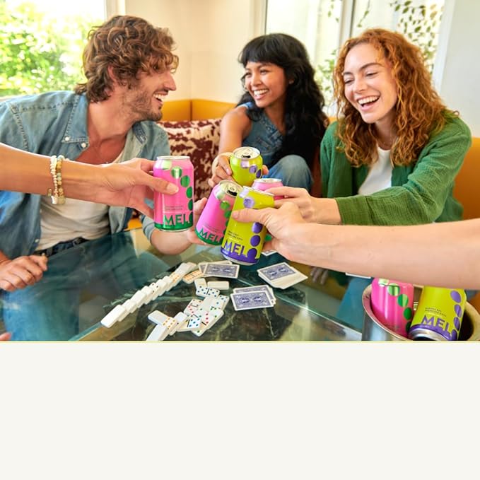 Melo Sparkling Kava Drink, Banana Cream, Sugar Free Non Alcoholic Drinks with Zero Calories, Gluten Free, Vegan, 100% Natural Mocktail with 100mg Kava Root per Drink, 6 Pack, 12 oz Cans