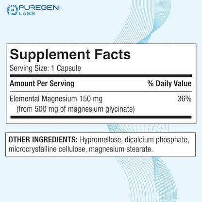 Magnesium Glycinate 500mg [High Potency] Veggie Caps, Chelated for Superior Absorption, Non-GMO, NO Gluten and Dairy, Supports Muscle, Joint, and Heart Health | Total 240 Capsules