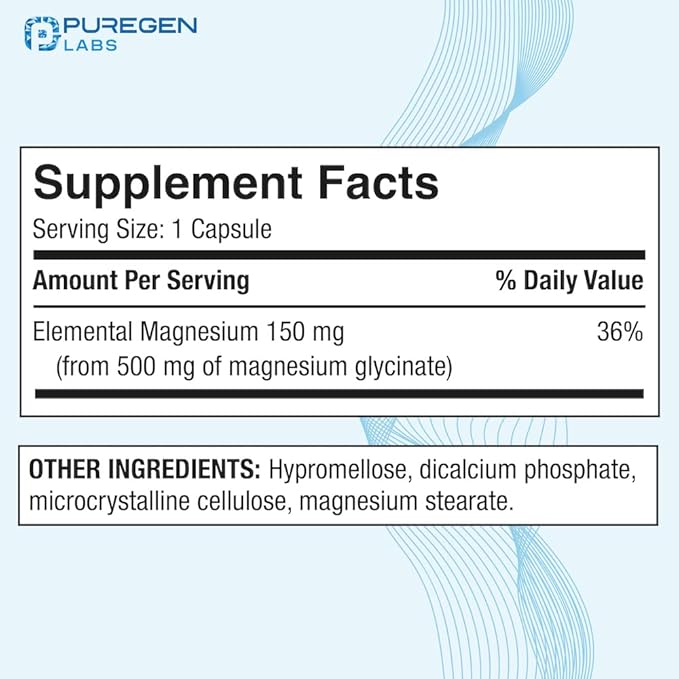 Magnesium Glycinate 500mg [High Potency] Veggie Caps, Chelated for Superior Absorption, Non-GMO, NO Gluten and Dairy, Supports Muscle, Joint, and Heart Health | Total 360 Capsules