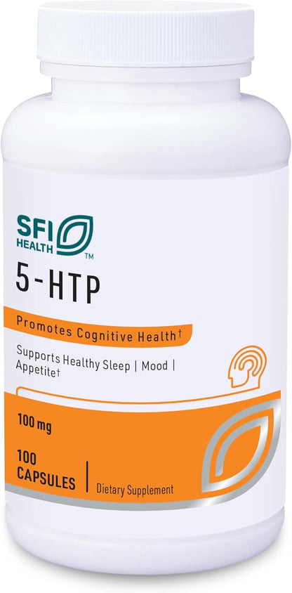 Klaire Labs 5-HTP 100 mg - Hypoallergenic 5-HTP from Griffonia Seed Extract - Hydroxytryptophan Serotonin Support Supplement to Promote Mood (100 Capsules)