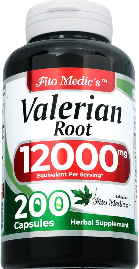 FITO MEDIC'S Lab | Valerian Root |200 Capsules |12000 mg| Valerian Root Capsules | Valerian | Valerian Root herb | Valerian Root Extract | Concentrate Extract |Ultra high Absorption.