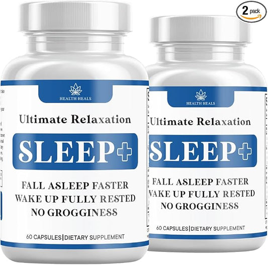 Relaxation Sleep Aid, Natural Non-Habit Forming, Sleep Supplement Developed to Support for Longer & Better Sleep, Chamomile, Magnesium, Melatonin, Ashwagandha, GABA, Drug-Free (120 Count)