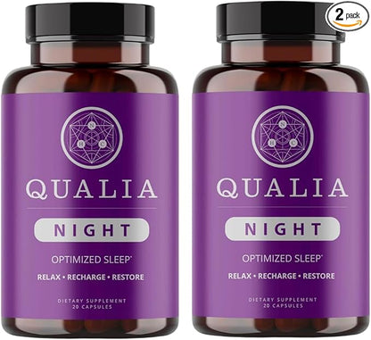NEUROHACKER COLLECTIVE Qualia Night Sleep Aid | Non-Habit Forming | Science-Backed Supplement for Deep Refreshing Sleep | Melatonin-Free, Vegan, Non-GMO, Gluten-Free