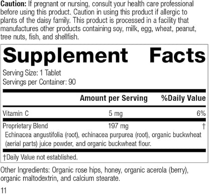Standard Process Inc. Echinacea-C - Whole Food Blood and Immune Support with Vitamin C, Echinacea Purpurea, and Buckwheat - 90 Tablets