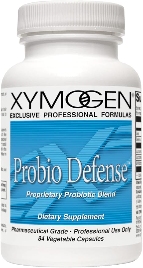XYMOGEN Probio Defense - Pobiotics for Digestive Health - Daily Probiotic with Lactobacillus Rhamnosus Probiotic - Digestive Nutritional Supplements - Dairy Free Probiotics (84 Capsules)