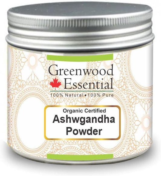 Pure Ashwgandha Powder (Withania somnifera) Organic Certified 100% Natural Therapeutic Grade 100gm (3.5 oz)
