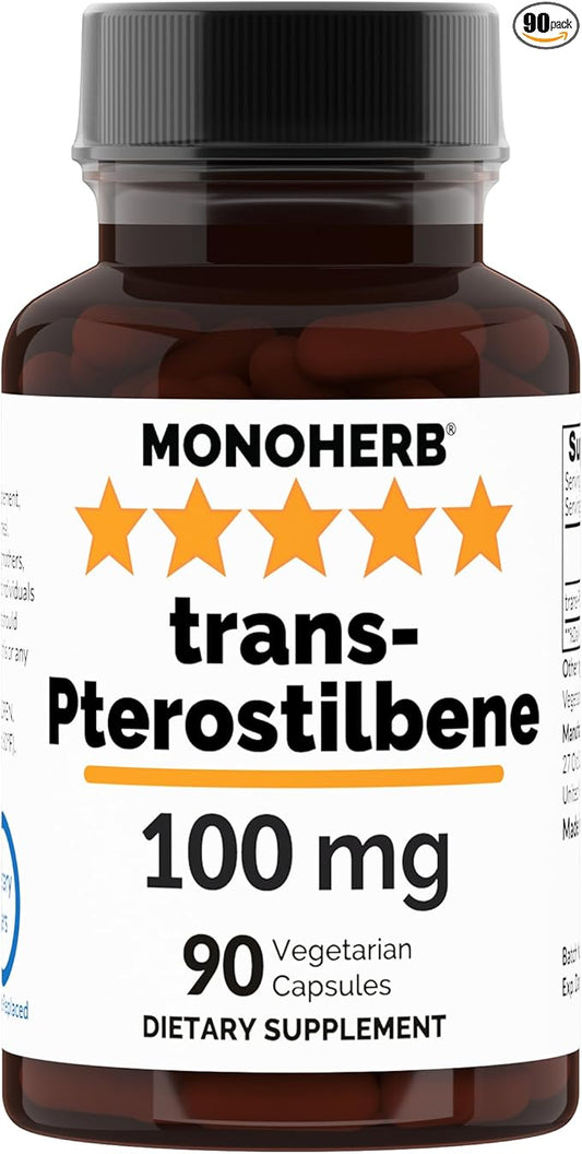 Trans-Pterostilbene 100 mg per Capsule - 90 Vegetarian Capsules
