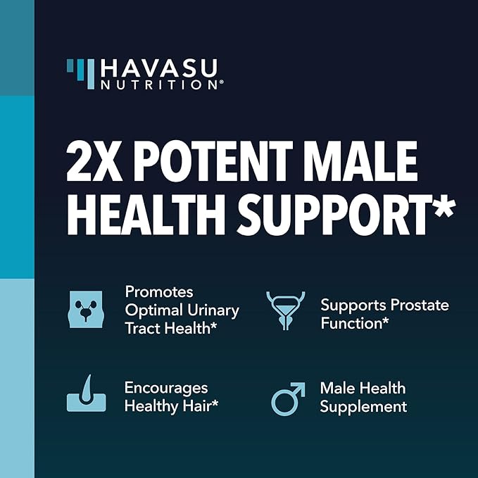 Saw Palmetto with Stinging Nettle Capsules - 2X Prostate Support Supplement for Men’s Health - 120 Count - DHT Blocker for Urinary Tract Function and Hair - Vegan, Non-GMO - 2 Month Supply