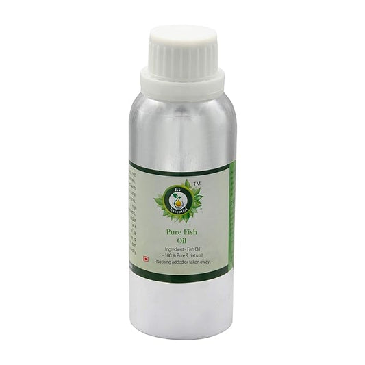 Fish Oil | Cod Liver Fish Oil | for Skin | Moisturizes Skin | Nourishes Skin | Anti-Aging | Fights Acne | for Hair | for Hair Growth | Prevents Hair Loss | for Eyes | 300ml | 10oz by R V Essential
