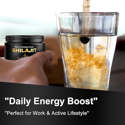 Pure Himalayan Shilajit for Men & Women, Fulvic Acid & 85+ Trace Minerals Supplement for Immune Boost & Energy Support, 800mg High Potency Gold Organic Shilajit Resin（60g）