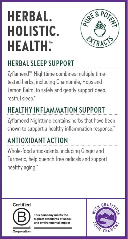 New Chapter Sleep Aid – Zyflamend Nighttime for Sleep Support with Turmeric + Valerian Root + Lemon Balm + Holy Basil, Vegetarian Capsules, 60 Count