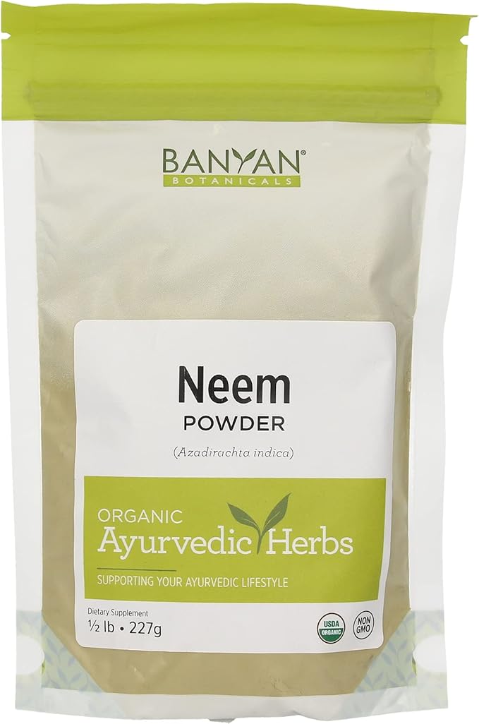 Banyan Botanicals Neem Powder - Organic Azadirachta Indica - Purifying Ayurvedic Herb for Healthy Skin & Blood* – 1/2 lb. – Fair for Life Sustainably Sourced Non-GMO Vegan