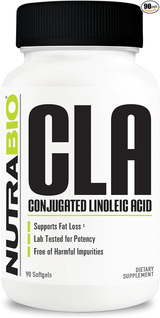NutraBio CLA Conjugated Linoleic Acid Supplement, 800mg - 90 Softgels