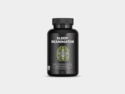 Sleep REANIMATOR - Natural Sleep Gummies for Relaxation, Cognitive Wellness - Ashwagandha, GABA, L Theanine, Lemonbalm, Chamomile - No Caffeine or Melatonin - Raspberry Flavor, 60 Chews