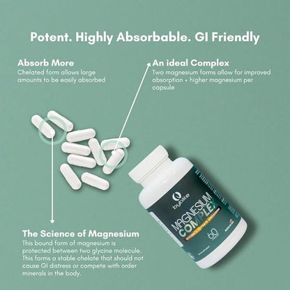 Magessium Complex/Helping Sleep and Relaxation/Glycinate 800 mg/Potassium Advanced Formula May Help Health and wellbing/Citrate Fast absortion/can Help for Cardiovascular Health, byblite